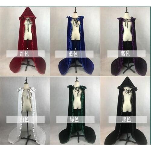 Medieval Witchcraft Cloak Cape Gothic Hooded Velvet Renaissance Cloak Wicca Robe princess cloak
