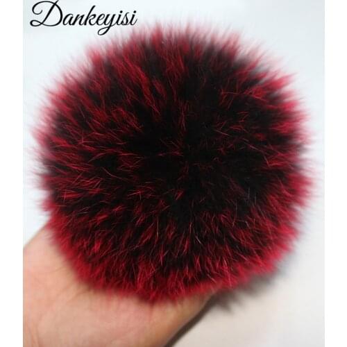 DANKEYISI 15cm Real Fox Fur Pompom Fur Balls Fur Pom Poms For Hats Cap Natural Raccoon Fur Pompon For Scarf Gloves Keychain
