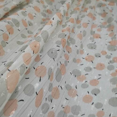 On Sale Party Dress Metallic Chiffon Swissdot Fresh Printed Cosplay Craft DIY Clothing Material