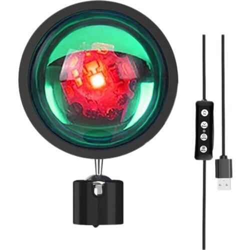 RGB Sunset Projection Atmosphere Lamp LED Night Light,USB Projector 360° Rotation Photography Lamps for Home Room Studio
