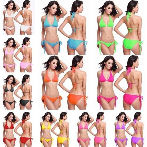 Sexy Womens Bandage With chest pad Bikini Set Push-up Bra Swimsuit Swimwear YF017