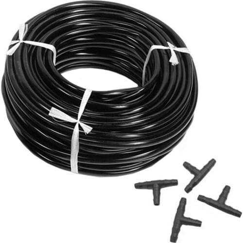 Hose Garden Water Micro-Irrigation Pipe With 20 Pcs Tee Connectors Gardening Lawn Agriculture Sprinking Drip Tube 20m 4/7mm