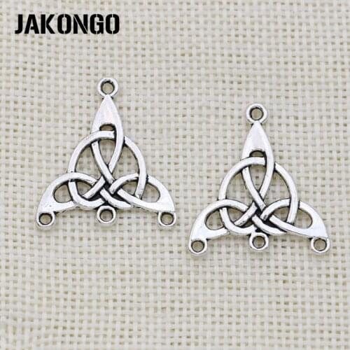 JAKONGO Antique Silver Plated 1-3 Connector for Jewelry Making Earrings Accessories Bracelet Findings DIY 15x13mm 10pcs/lot