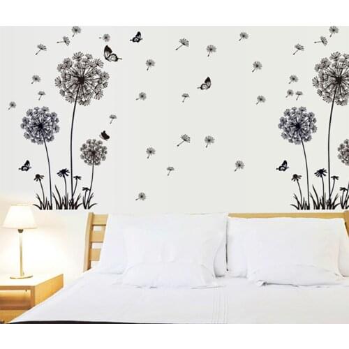 Butterfly Flying In Dandelion bedroom Living room stickers Style Wall Stickers Design PVC Wall Decals 5125