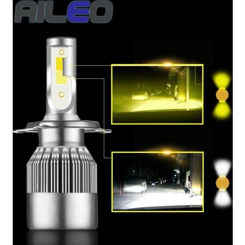 AILEO Super Bright Car Headlight Bulb H1 led H3 H4 H7 H1 Led 3000k 6000K Double Color Headlamp H8 H9 H11 9005 9006 HB3 HB4 880