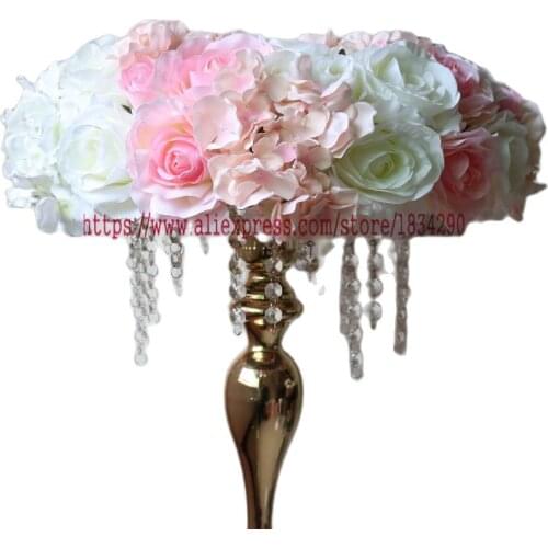 TONGFENG 45cm 10pcs/lot Artificial rose hydrangea ring wreaths Wedding decoration table centerpiece flower ball garland flower