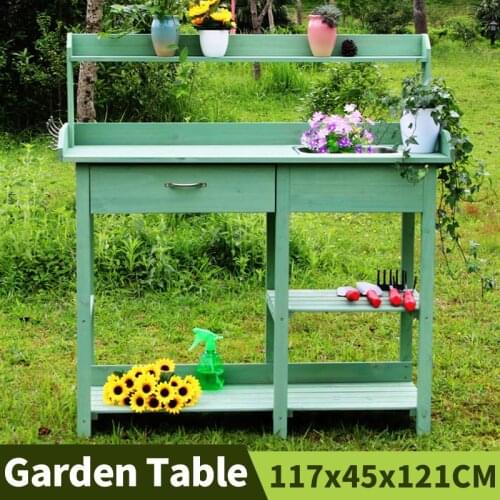 Outdoor Gardening Work Station Tool Storage Rack Flowerpot Potted Plant Commodity Shelf Courtyard Manual Decoration Plant Stand