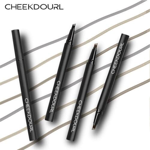 Waterproof Natural Eyebrow Pen Four-claw Eye Brow Tint Makeup three Colors Eyebrow Pencil Brown Black Grey Brush Cosmetics