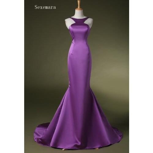 High quality Trendy Purple Mermaid Prom gown open back 2018 formal custom made real made vestidos de festa Bridesmaid Dresses