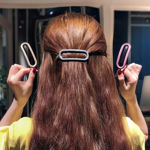 Women Candy Color Simple Ova Hairpin Hair Claws Girls Sweet Headband Hair Clips Hair Accessories