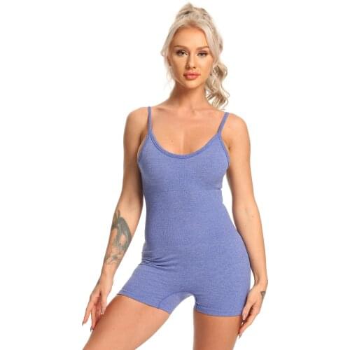 Womens yoga pants jumpsuit sportswear pure color moisture wicking sports suit running gym sexy female tight seamless yoga pants