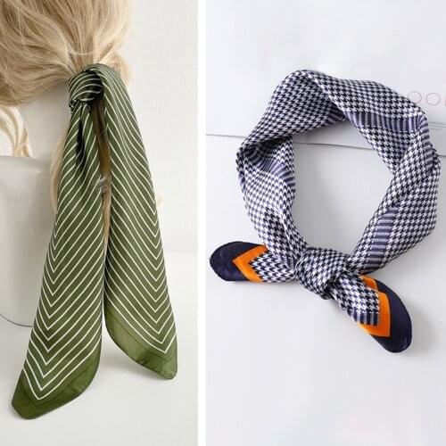 Women Square Silk Scarf Chiffon Satin Lady Hair Neck Foulard Bag Scarves Shawl Wrap Female Bandana Head Kerchief Hijab Headband