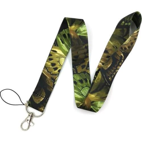 30pcs Vintage Butterfly Cartoon Keychain Lanyards Id Badge Holder ID Card Pass Mobile Phone USB Badge Holder Key Strap 1PCS