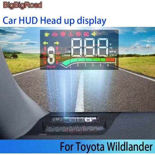 BigBigRoad Car Auto Head Up Display HUD HD Projector Screen Overspeed Alert Alarm Detector For Toyota Wildlander 2020
