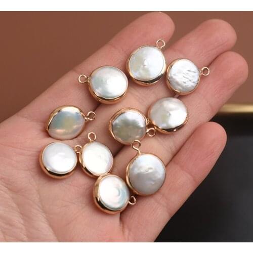 Natural Freshwater Pearls Fashion Baroque Edging Button Loose Beads For Jewelry Making DIY Necklace Bracelet Jewelry Accessories