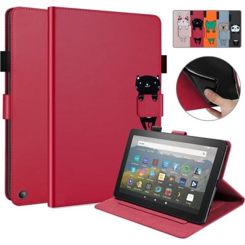 Tablet For Funda Amazon Fire HD 8 Case 2020 Kawaii Cartoon Flip Wallet Stand Tablet For Fire HD 8 Plus Case For Fire HD 8 2020