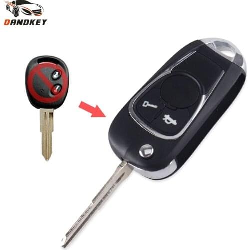 Dandkey New Replacement For Chevrolet Epica 2 Buttons Modified Folding Flip Remote Car Key Shell Case With Left Blade key shell