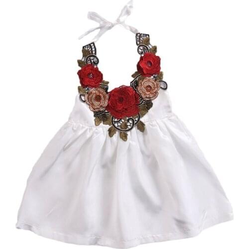 New Toddler Infnat Kids Baby Girls Flowers Party Dress Formal Dresses Sleeveless Clothes Summer 6M-5T