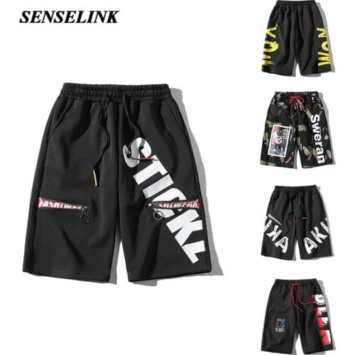 Men Hip Hop Cargo Shorts Summer New Casual Loose Harajuku Style Shorts Fashion Print Plus Size Sports Hip Hop Cargo Shorts Men