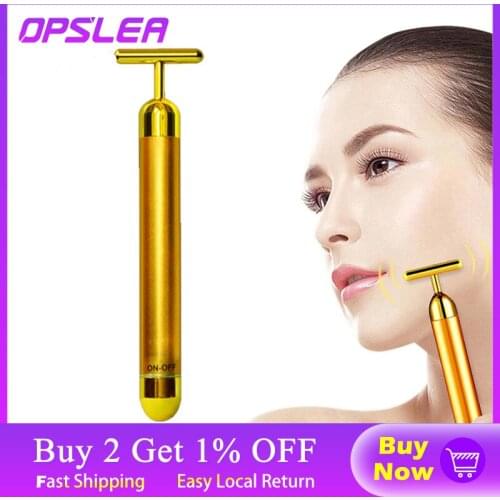 24K Beauty Bar Golden Energy Face Massager Beauty Care Vibration Facial Massager Face Lifting Skin Tightening Anti-wrinkle Bar