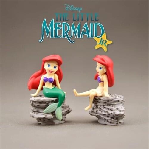 Disney Mermaid Princess Cartoon 7.5cm Action Figure Anime Collection Figurine doll Toy model for kids gifts