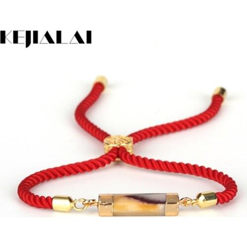 KEJIALAI Men Bracelets Designer Luxury Women Temperament Stone Bracelets Fashion Pure Color Adjustable Rope Chain B219