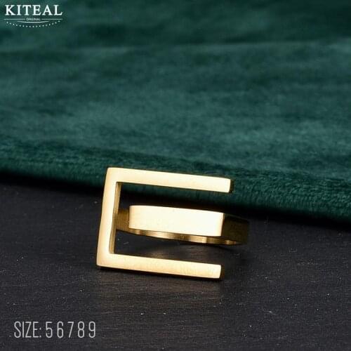KITEAL new style Gold Vermeil size 6 7 8 Lady finger Ring Exaggerated E-type Jewelry on the neck wedding decoration