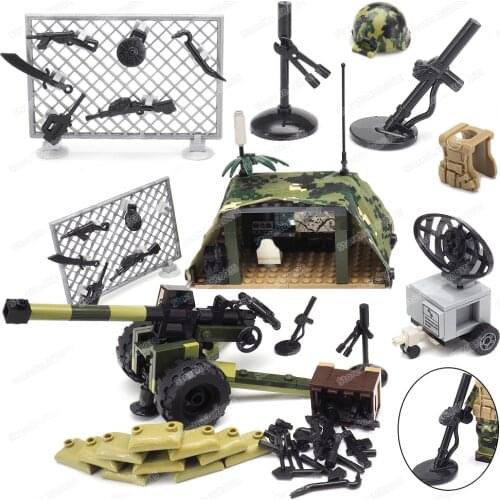 Military Detect Bomb Position Building Block Moc WW2 Figures Soldier Weapons Radar Scanning Combat DIY Model Child Gift Boy Toys