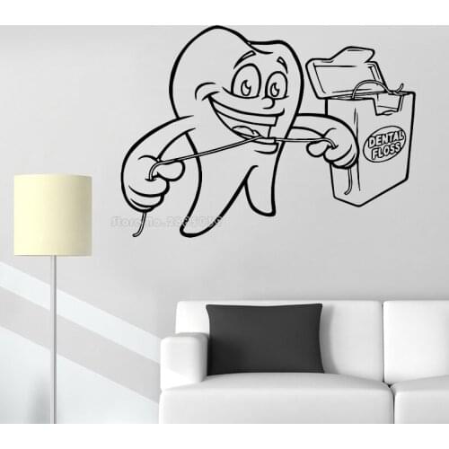 Cartoon Dental Wall Sticker Dental Clinic Decor Hot Sale Wall Sticker Sign Door Window Bathroom Decor Art Mural Poster LL167