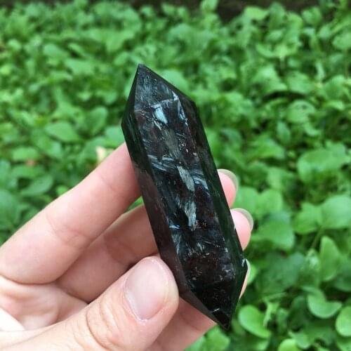 Natural Astrophyllite Crystal Wand black Double-pointed Treatment Stone For Ornaments Decor Gift