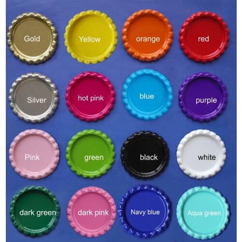 Wholesale 1'' Flattened Both Side Colored Bottle caps Crown Bottlecap For Crafts & Jewelry Without Holes