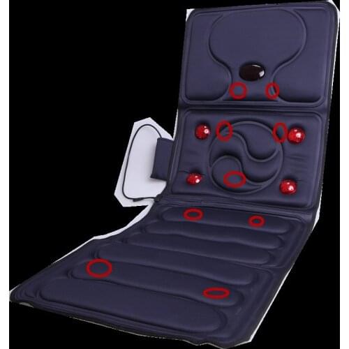 Heating Therapy Vehicle Seat Cushion Vibrating Massager Mat Full Body Cervical Neck Back Acupressure Massage Car Electronic