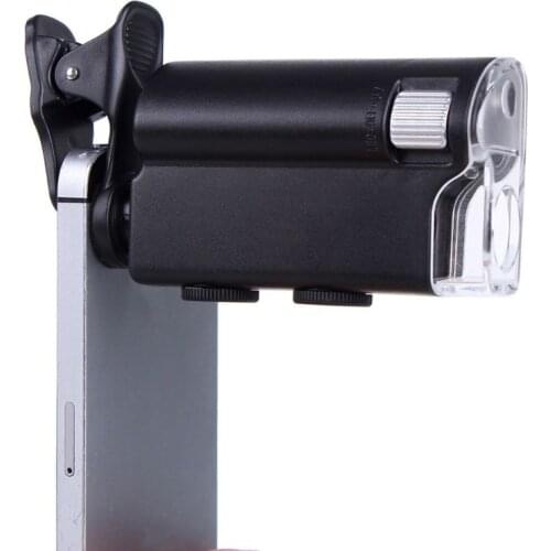 100X Portable Magnifying Glass Universal Mobile Phone Mini Clip LED Microscope Magnifier