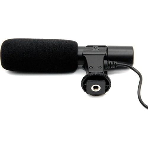Professional Condenser Microphone 3.5mm Recording Microphone Interview Mic for DSLR Camera Video DV Camcorder