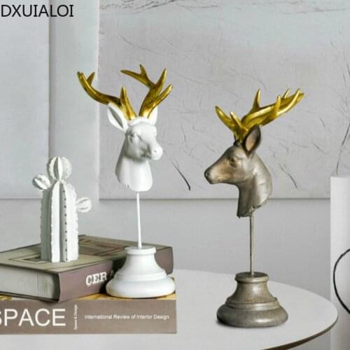 Retro Light Luxury Deer Head Jewelry Frame Decoration Home Decoration Accessories Living Room Wine Cabinet Decoration best gift