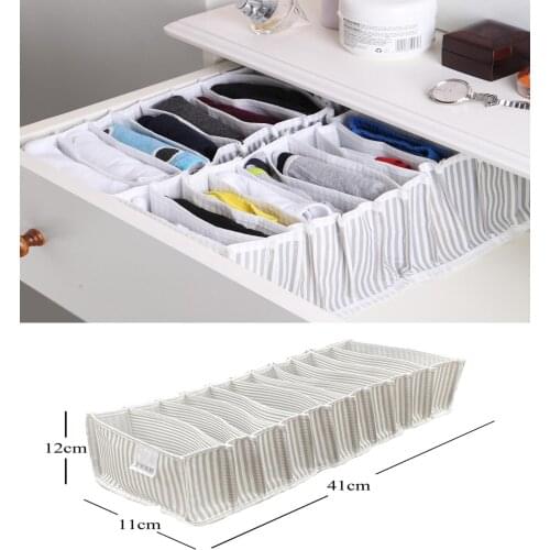 Home Container Dormitory Closet Organizer For Socks 8/11 Compartments Underwear Storage Box Foldable Drawer Bra Organizer
