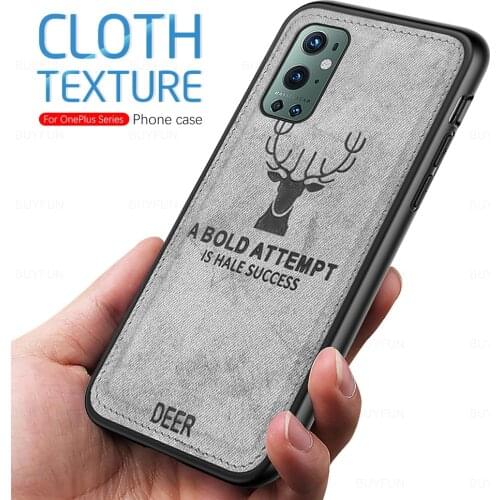 Deer pattern fabric cloth phone cover for oneplus 9 pro one plus 9pro 5g 2021 1+9 pro case soft silicone bumper shockpoof coque