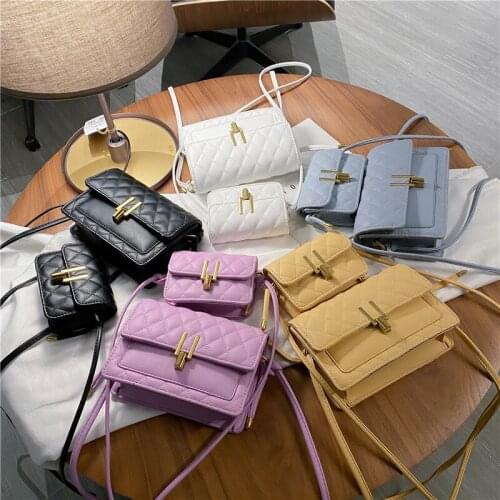 Vintage PU Leather Crossbody Bags For Women 2020 Solid Color Shoulder Messenger Bag Luxury Handbags Designer Crossbody Bag