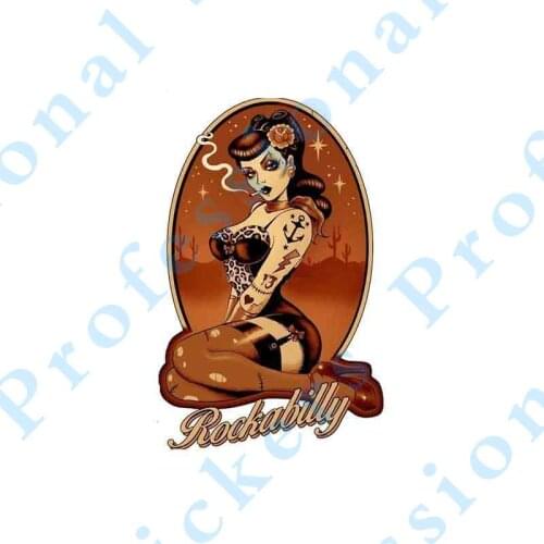 Funny 13cm x 8.4cm Pin Up Girls Locker Toolbox Stickers Laptop Car Truck Bike Smoking Sexy Woman Car Stickers