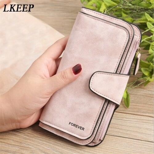 2019 Scrub PU Leather Lady Purses High Quality Solid Women Clutch Wallet Carteira Feminina Long Women Wallets