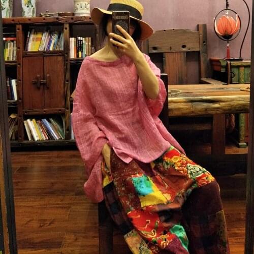 Women Summer Irregular Length Blouse Ladies Vintage Plus Size Tops Shirt Female 2021 New Blouse Shirts