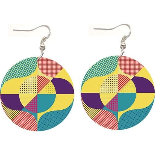 1Pair Beauty Designs Colorful Circle Drop Earrings Acrylic Earring Jewelry For Womens Gift Fashion Lady Charm Big Earrings
