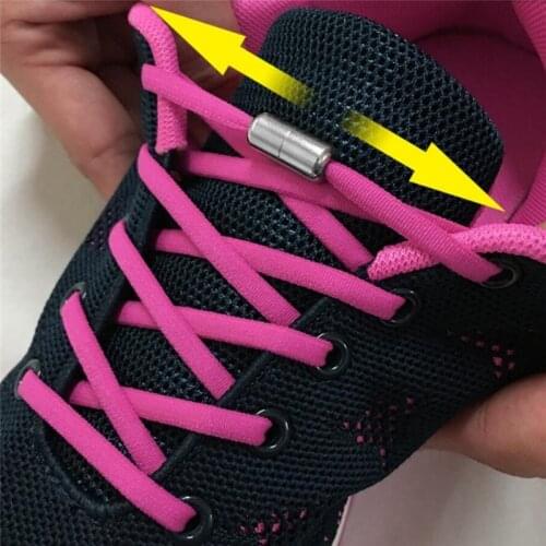 1Pair No Tie Shoelaces Round Elastic Shoe Laces For Kids And Adult Sneakers Shoelace Quick Lazy Laces Elastic Shoestrings