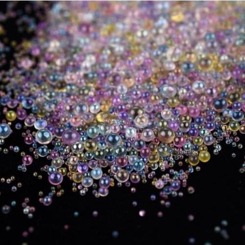 10g/Pack 0.4-3mm Mini Bubble Ball Beads Tiny Glass Bead For Silicone Mold UV Resin Epoxy Filler Resin Filling DIY Nail Art Decor