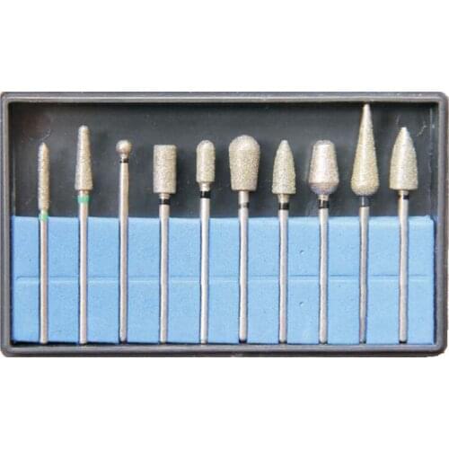 10pcs dental lab 2.35mm shank Fast trimming HP diamond burs KIT