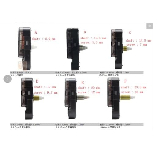 12888 style 10 sets Step Clock Movement quartz wall clock mechanism Centre Screw type movement DIY clock kits
