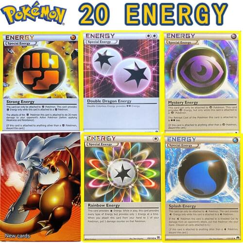20pcs Pokemon Energy Cards Box Display English Version Pokémon Shining Cards Playing Game Collection Booster Kids Toy Gift