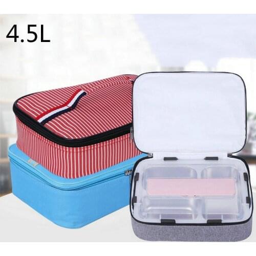 4.5L Cooler Lunch Bag Thermal Breakfast Box Portable Picnic Travel Cold Storage Bag Student Lunch Box Lunch Bag