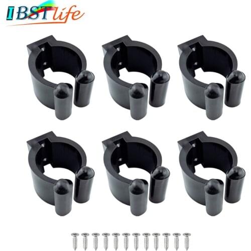 6X Nylon Portable Fishing Rod Clips Plastic Club Positioning Clamps Holder Accessories Wall Mounted Organizer Fishing Rod Racks