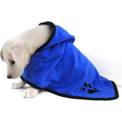 Pet Dog Bathrobe Warm Dog Clothes Super Absorbent Drying Towel Cat Hood Pet Bath Towel Grooming Pet Product